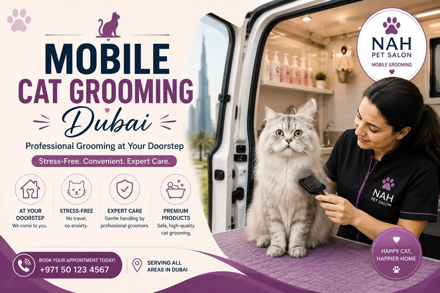 Mobile Cat Grooming Dubai